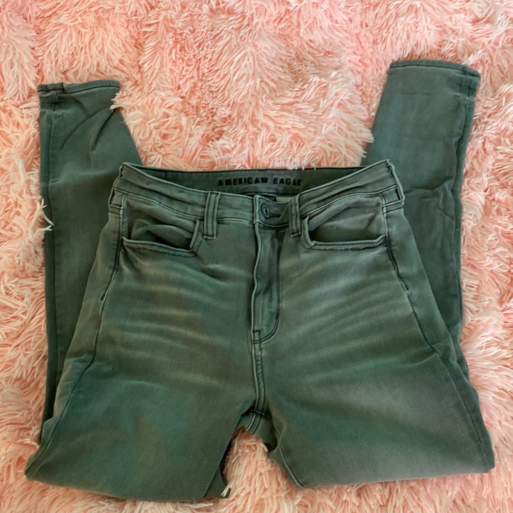 American Eagle Grey Super High Rise Jeggings